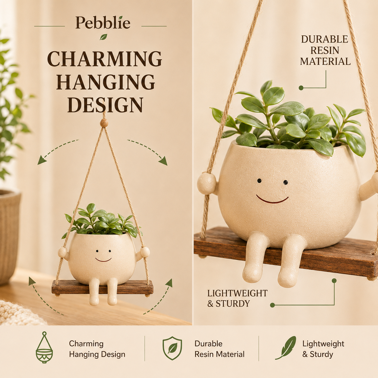 Pebblie™ Hanging Plant Pot